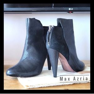Max Azria Suede and Leather Booties Size 38 1/2